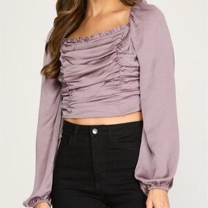 Women’s long sleeve cropped top